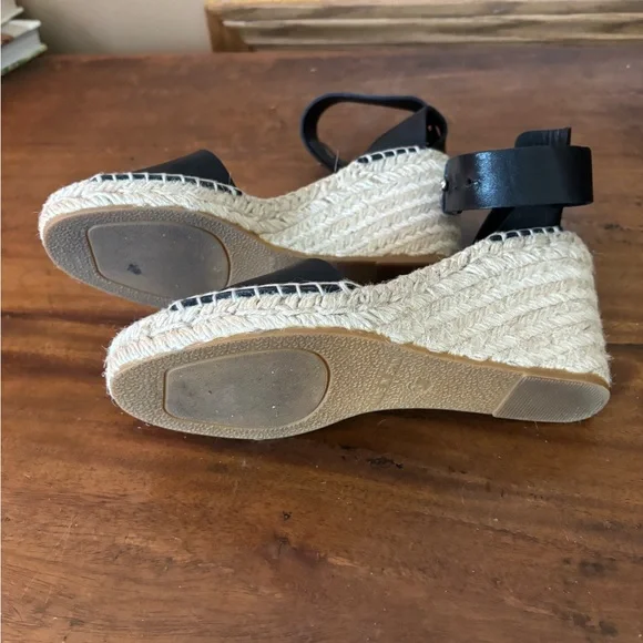 EUC Vince Black Leather Espadrilles - Picture 6 of 9